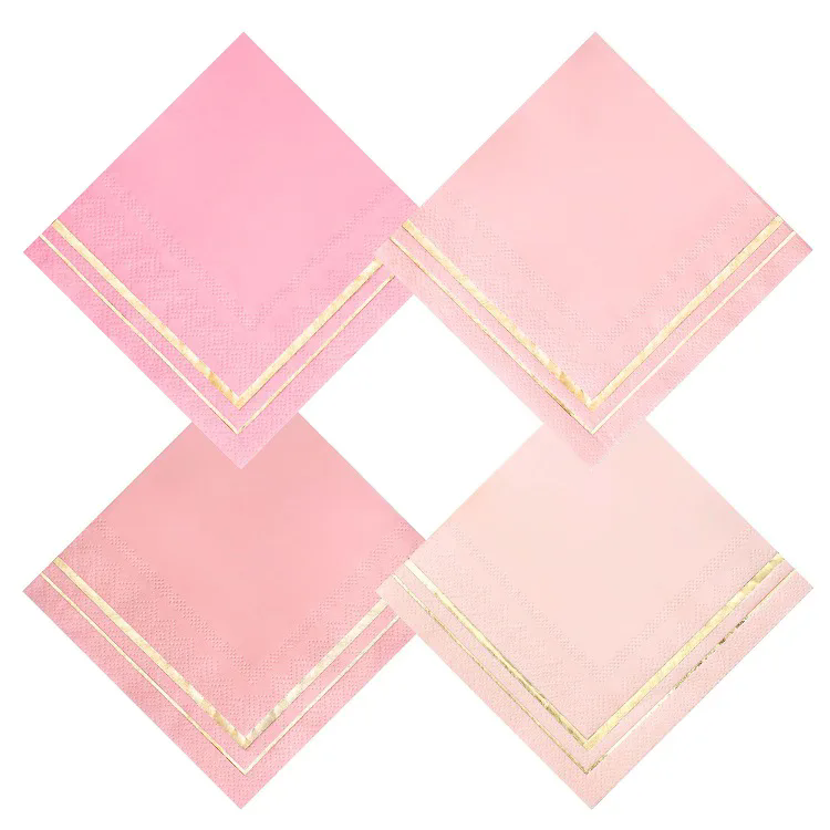 Golden Border Banquet Paper Napkins